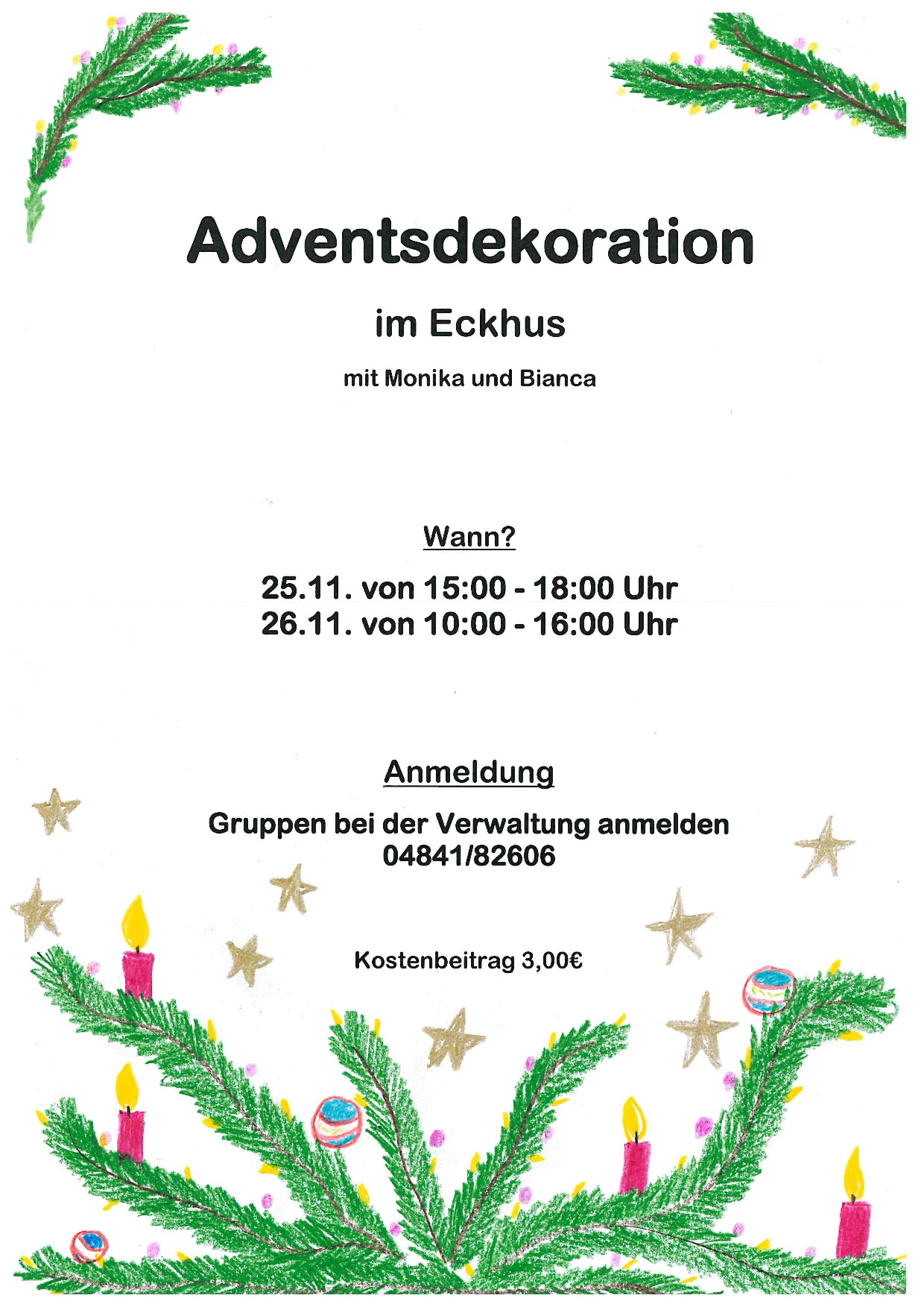 Adventsdekoration im Eckhus